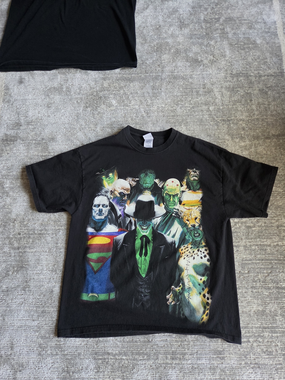 VINTAGE DC COMICS SUPER VILLIANS 2007 ALLOVER PRINT TEE SHIRT BLACK XL